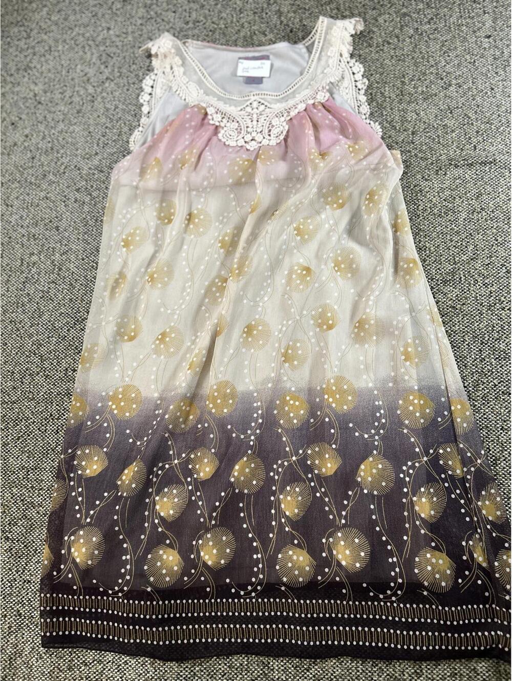 Ultra Pink‎ Boho Lace Trim Dress Medium